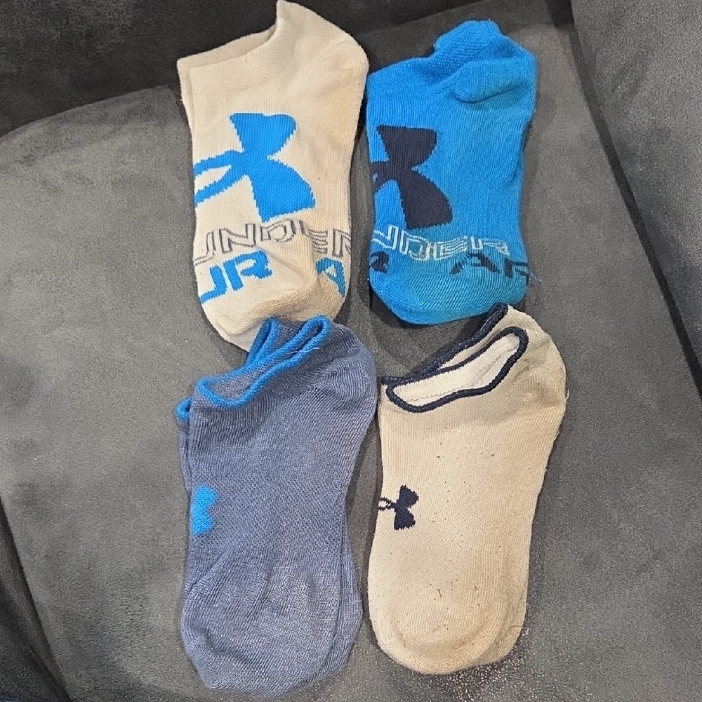 Under Armour Athletic Socks - Blue, Cream, and Gray